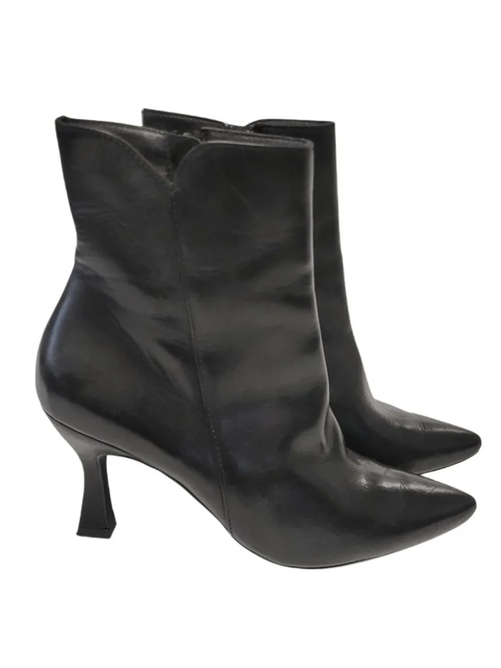 Paul Green Leather Heeled Pointed Toe Ankle Boot UK4